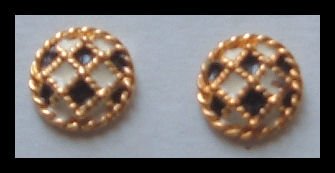 BLACK & WHITE ENAMELED G/T HUGGIE PIERCED EARRINGS .50" NOS VINTAGE 80s