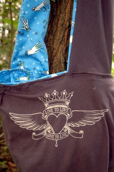 Blue Hand REVERSIBLE Boho Bag
