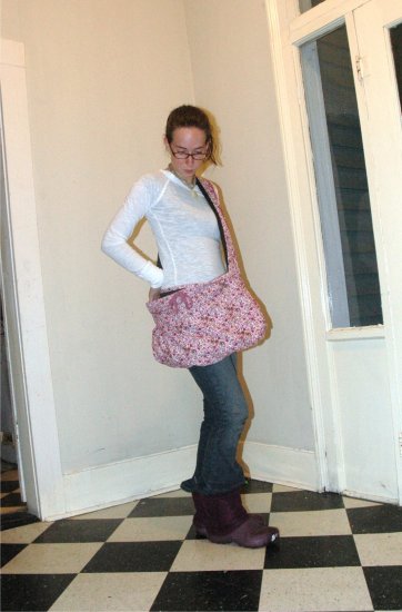 Lavender Floral Print Boho Bag