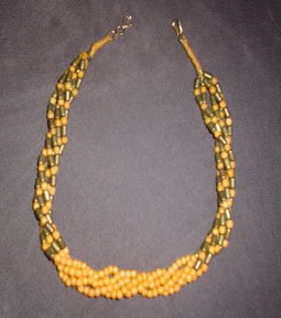 70's Orange-Brown Beaded Necklace