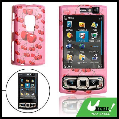 Cherry Hard Plastic Case Cover Pink for Nokia N95 8GB