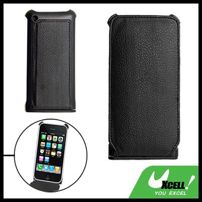 Flip Leather Case Cover Pouch Black for Apple iPhone 3G