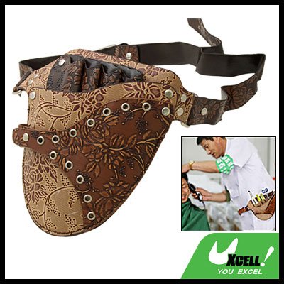 Leather Hairdressing Scissors Holster Holder PouchPouch Bag Brown