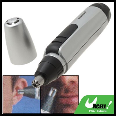 Portable Men's Personal Nose Ear Hair Trimmer Silvery