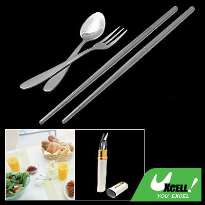 Stainless Steel Tableware Chinese Chopsticks Spoon Fork Cutlery Set