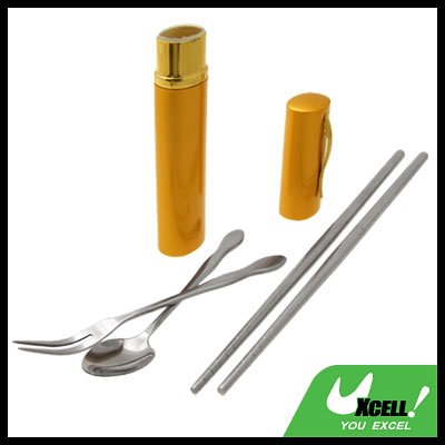 Portable Stainless Steel Chopstics Fork Spoon Tableware Gift