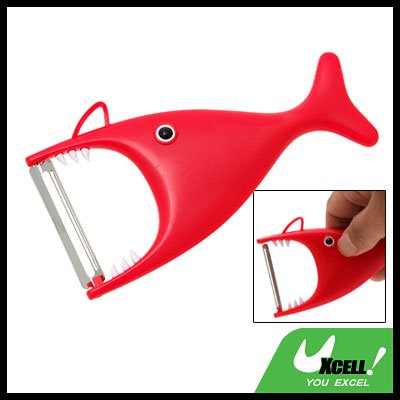 Fish Shaped Stainless Steel Blade Fruit Vegetable Peeler Red