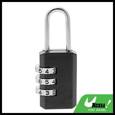 Black Resettable 3 Digit Combination Padlock Lock