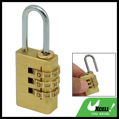 Backpack 3-D Brass Resettable Combination Padlock