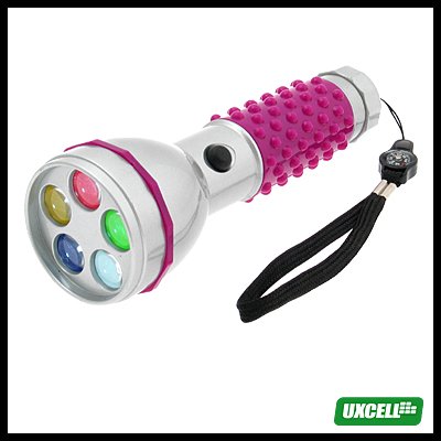 5 LED Bright Color Flashlight Torch for Camping Exploration (sk-205) - Purple