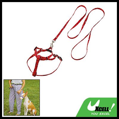 Red Pet Dog Nylon Pulling Harness and Leash Rope