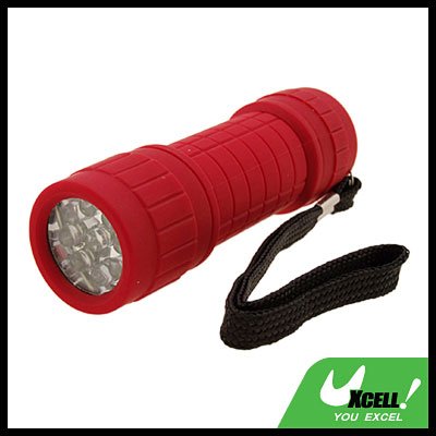 9 LED Powerful Camping Flashlight Torch Red