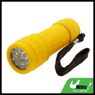 9 LED Powerful Camping Flashlight Torch Yellow