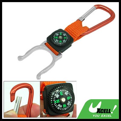 Camping Compass Cute Frog Design with Red Aluminium Carabiner