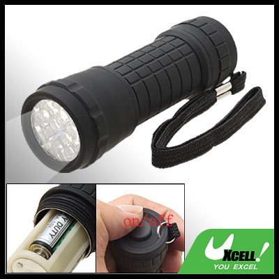 Mini 14 White LED Camping Flashlight Torch with Strap