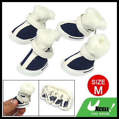 Plush Fabric Design Winter Protective Pet Dog Boot Shoes