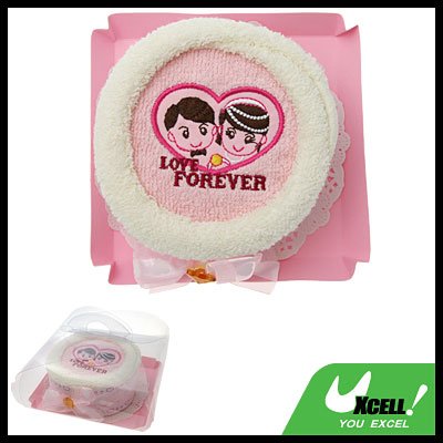 Gift Cotton Bathing Towel Facecloth Washcloth w/ Lovers Pattern