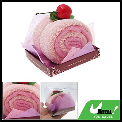 Pink Shower Swiss Roll Soft Cotton Gift Towel Facecloth