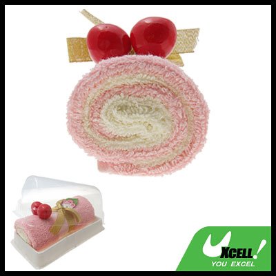 Pink Shower Long Cotton Towel Washcloth Swiss Roll Gift