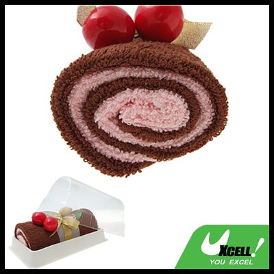 Brown Soft Cotton Swiss Roll Gift Towel Facecloth