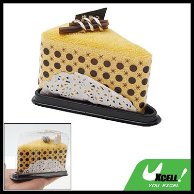 Soft Yellow Cake Triangle Cotton Towel Washcloth Gift