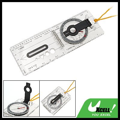Foldable Navigation Camping Baseplate Compass Ruler Map