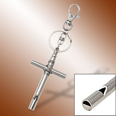 Whistle Key Ring Camping Hiker Survival Cross Patterned