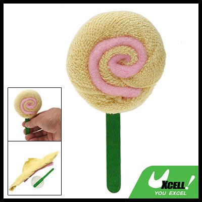 Charming Gift Yellow Hand Towel Washcloth Shaped Swirl Lollipop