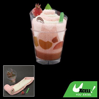 Plastic Bottle White Pink Handmake Towel Shaped Gift Ice Cream