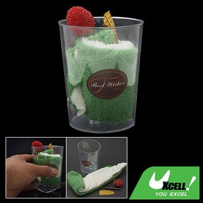 Gift Ice Cream White Green Handmake Towel Shaped Plastic Bottle