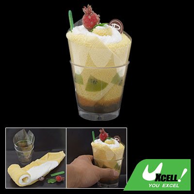 Dual Color White Yellow Handmake Towel Shaped Ice Cream