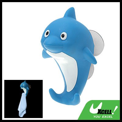 Lovely Cartoon Dolphin Suction Cup Towel Hanger Hook