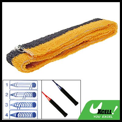 Orange Black Badminton Racquet Towel Towelling Grip