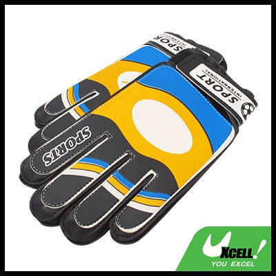 Football Soccer Ball Goalkeeper Gloves - Black and Yellow@