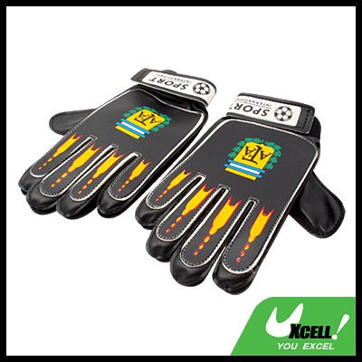 Football Soccer Ball GoalKeeper Gloves Adult Size - Black@