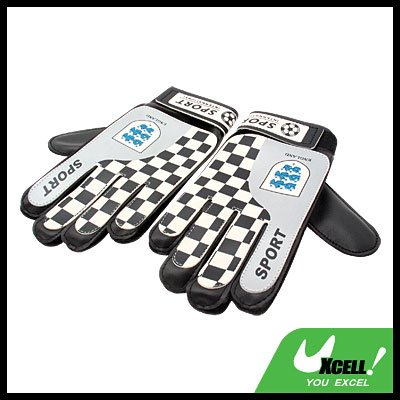 Football Soccer Ball Goalkeeper Gloves - Black and White@
