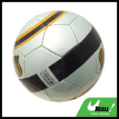 Black Silver Stripe Soccer Ball Football Official Size 5