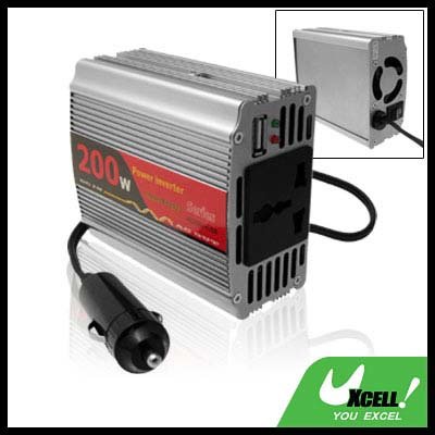 Car Vehicle 200W DC 12V to AC 220V Power Inverter Charger Adapter with USB Port
