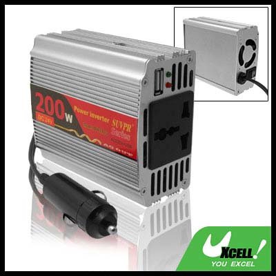 Car Vehicle DC 24V to AC 220V Power Inverter Charger Adapter 200W with USB Port