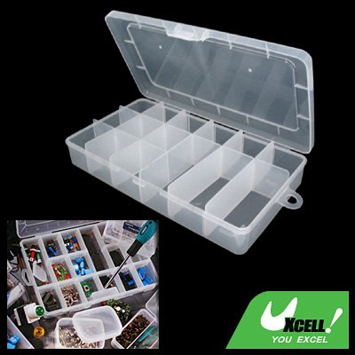 Plastic 5-15 Adjustable Compartments Fishing Tackle Lure Bait Box