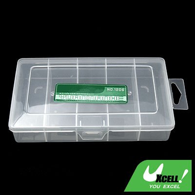 Transparent 5 Compartments Plastic Fishing Lure Bait Tackle Box