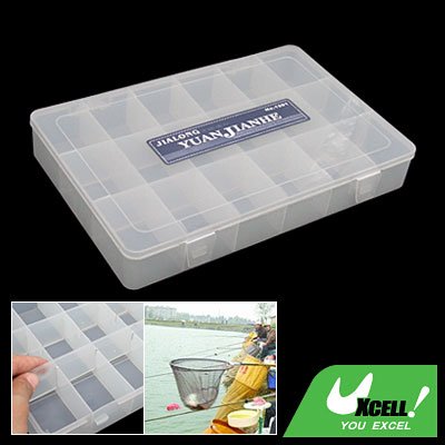 Transparent Plastic 18 Compartments Fishing Tackle Lure Bait Box