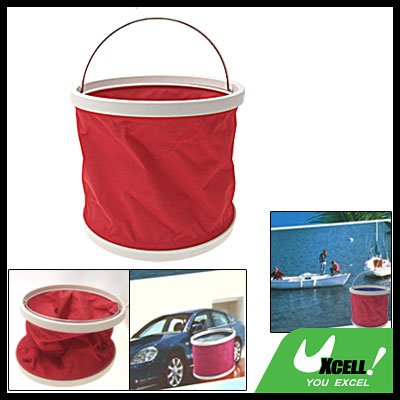 9L Red Portable Folding Water Bucket Pail for Fishing