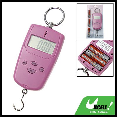 Pink Hand Held Pocket Digital Fishing Scale 10kg 22lbs