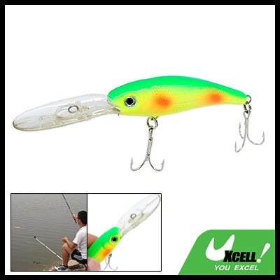 Yellow Green Fish Bait Lure Fishing Split Tackle Hooks