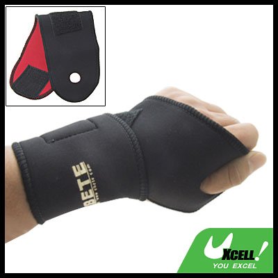 Sports Neoprene Velcro Fasten Adjustable Wrist Support Protector
