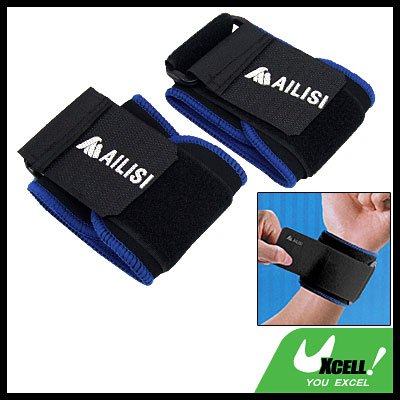 Pair of Black Sports Elastic Wrist Support Protector
