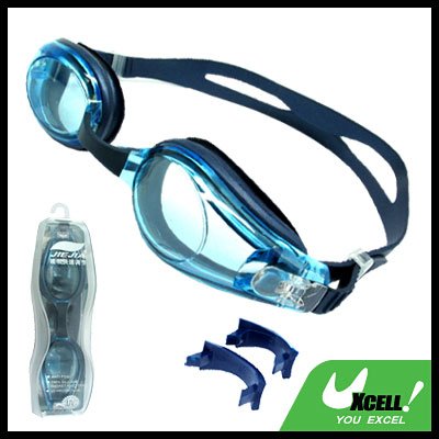 Adult Blue Swim Swimming Pool Silicone Goggles
