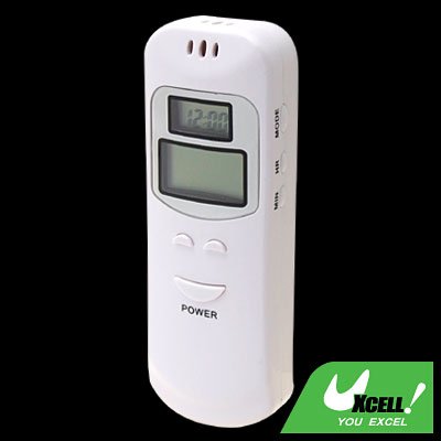 Dual LCD Screen Digital Breath Alcohol Analyser Tester with Alarm Clock