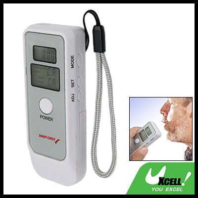 Digital Alcohol Breathalyzer Breath Tester w/LCD Clock